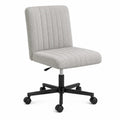 Chaise de bureau pivotante réglable en hauteur sans accoudoirs 55 x 55 x 80-90 cm revêtement polyester gris base en nylon noir avec roulettes