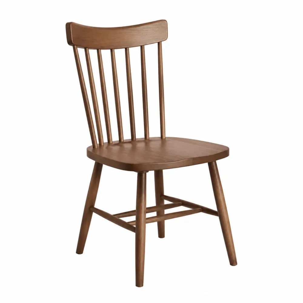 Chaise de salle à manger en bois massif brun dossier à barreaux assise carrée 45 cm x 52 cm x 88 cm
