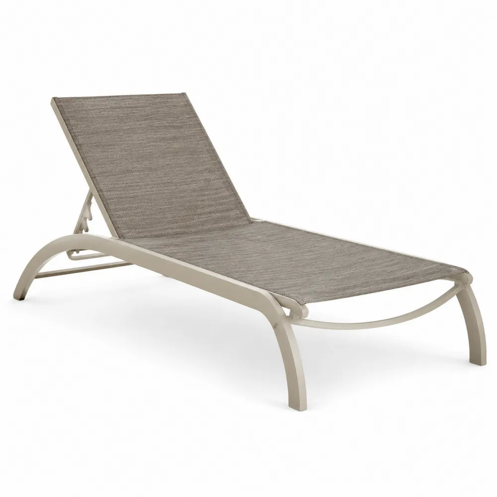 Bain de soleil de jardin réglable aluminium textilène taupe 190 cm x 68 cm x 85 cm