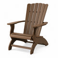 Chaise Adirondack de jardin en HDPE aspect bois brun avec accoudoirs 88 cm x 75 cm x 94 cm
